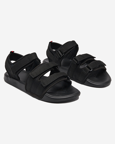 Sandale pentru bărbați negre cu Velcro Crostal - Încălțăminte