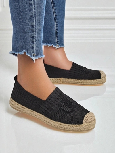 Women's Atena espadrilles black - flat heel, ecological suede leather