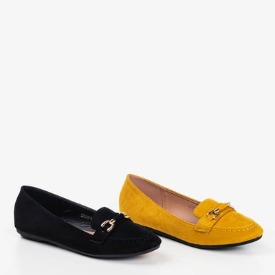 Mocasini negri cu o placă decorativă Tessea - Încălțăminte