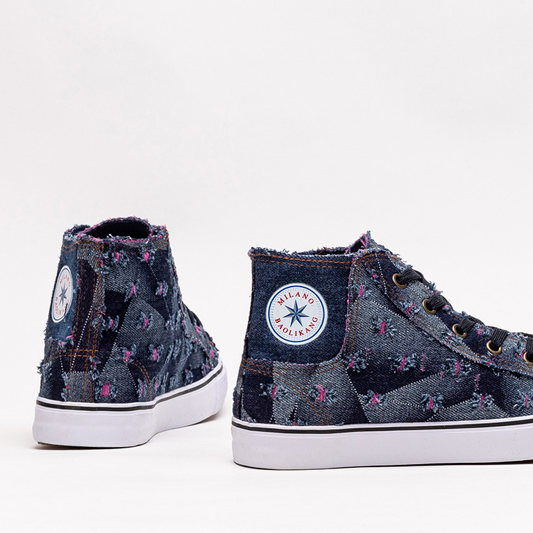 Adidași de damă din țesătură bleumarin Denario - Încălțăminte