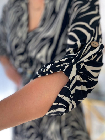 Royalfashion Tunică lungă oversize pentru femei cu model a'la zebra