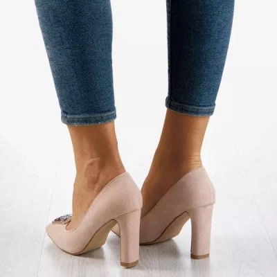 Pompele bej pe un stâlp superior cu decor Adena - Încălțăminte