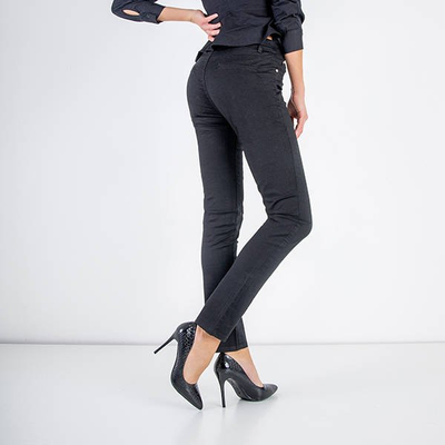 Pantaloni cu picioare drepte din țesătură neagră - Îmbrăcăminte