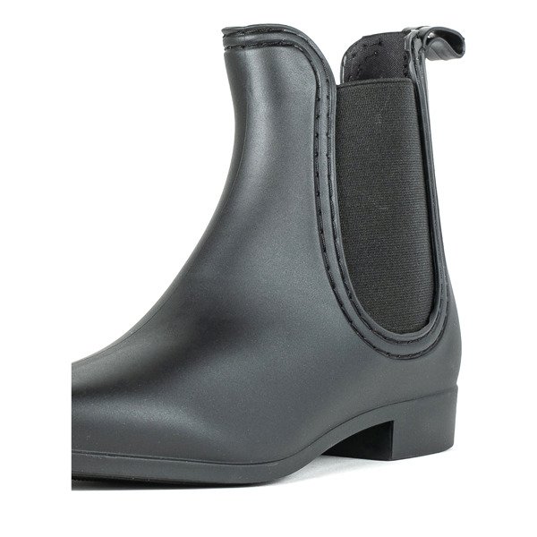 Czarne niskie kalosze z migdałowym noskiem Bergen - Obuwie