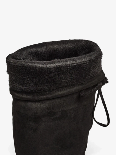 Cizme de damă peste genunchi, din piele ecologică întoarsă, cu toc subțire Eldirros