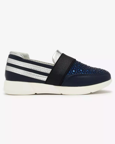 OUTLET Royalfashion Adidași slip-on pentru copii de culoare bleumarin-negru Ciarala