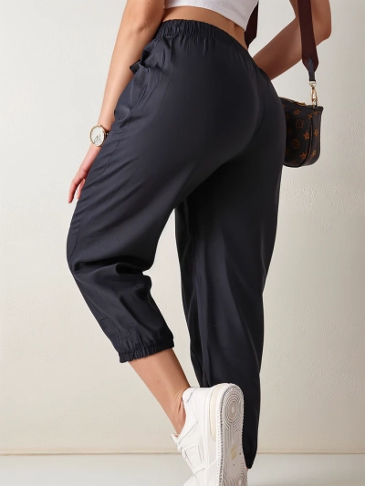 Royalfashion Pantaloni simpli din țesătură pentru femei 7/8