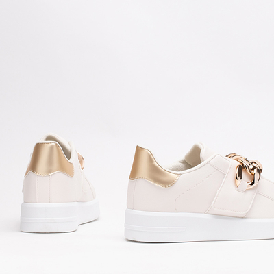 OUTLET Pantofi sport slip-on dama crem Derera - Incaltaminte