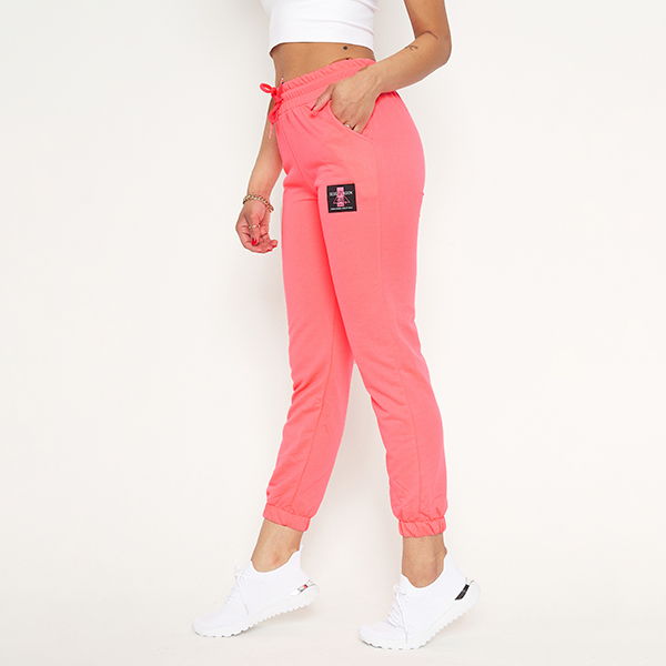 Pantaloni de trening de dama roz neon - Imbracaminte