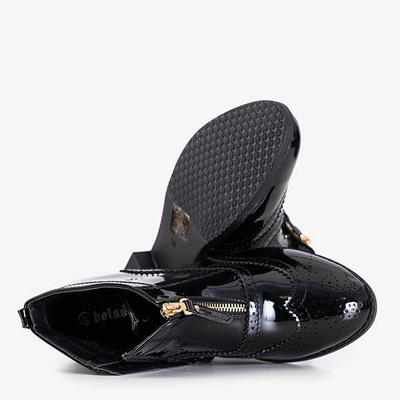 Încălțăminte lăcuită neagră Sarande - încălțăminte