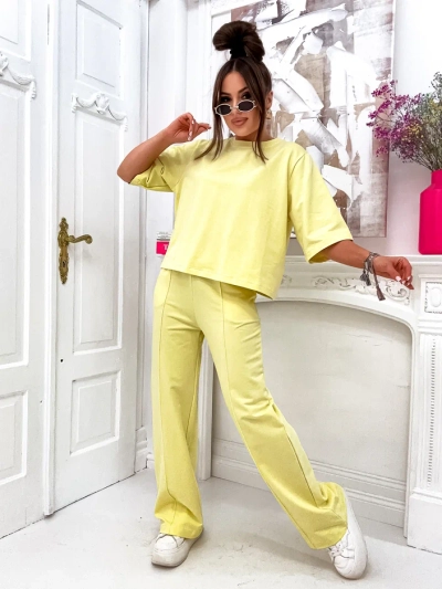 Royalfashion Set de bumbac pentru femei cu pantaloni largi