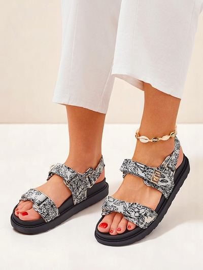 Royalfashion Sandale dama cu imprimeu Aloe
