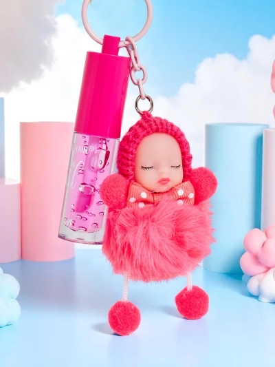 Luciu de buze pentru copii cu păpușă Fuchsia
