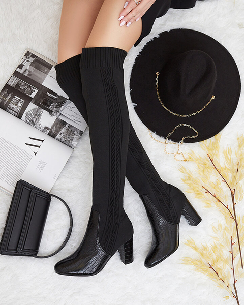 Royalfashion Cizme peste genunchi cu baretă pentru femei Nolera
