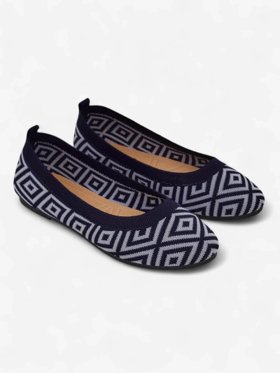 Royalfashion Balerini de damă din material textil cu imprimeu geometric Metric