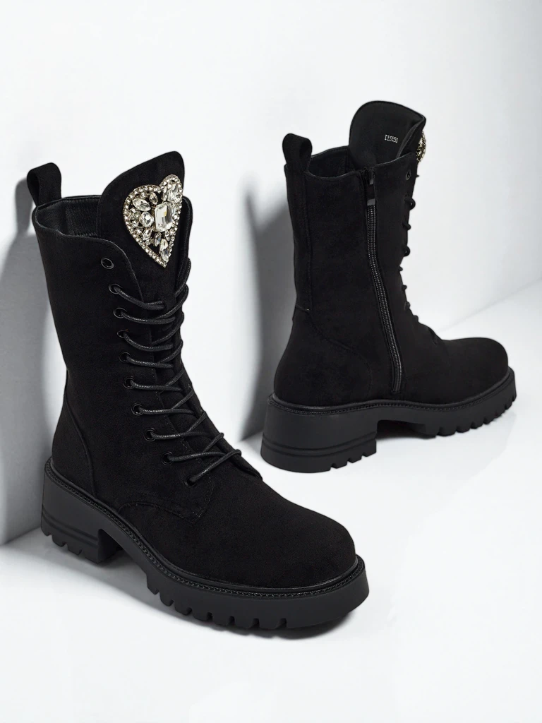 Botine Dama Luna Negre Piele Elegante de Toamnă