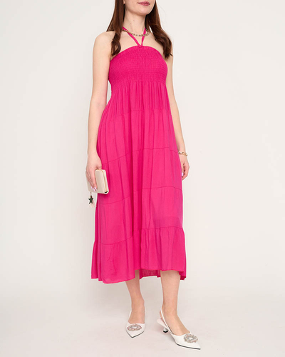 Rochie midi fucsia PLUS SIZE - Imbracaminte