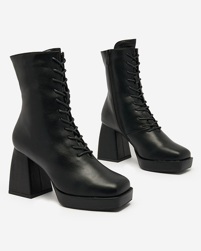 Royalfashion Cizme Eoleore cu șiret negru pentru femei