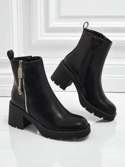 Botine de damă cu toc gros Ashen Life