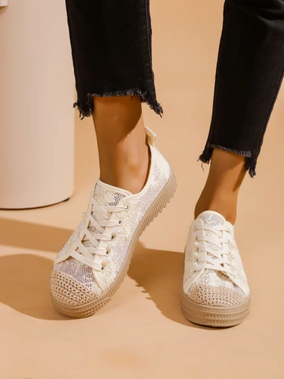 Tenisi din dantelă Royalfashion pentru femei cu paiete Nille