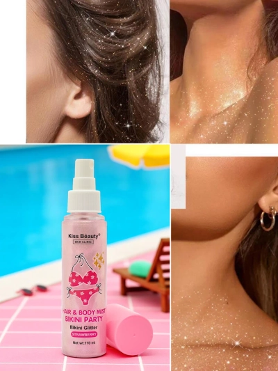 Summer Spray - Iluminator lichid pentru păr și corp Căpșuni