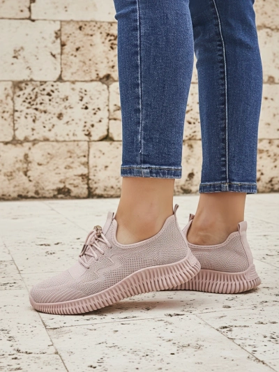 Aurelia Rosa – dámske športové topánky Royalfashion z tkaniny, ružové, plochý podpätok