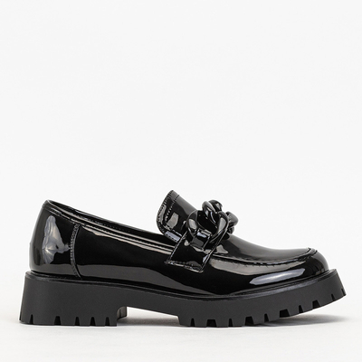 Pantofi dama lacuiti negri cu lant Retisi - Incaltaminte