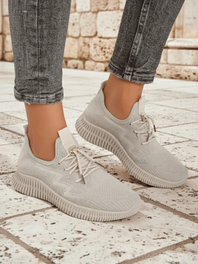 Aurelia Bianca – zapatillas blancas de mujer Royalfashion con suela plana