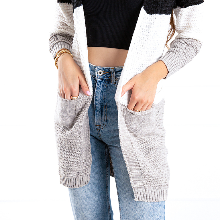 Cardigan pentru femei colorat cu buzunare - Îmbrăcăminte