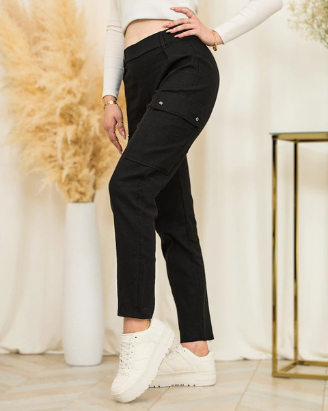 Royalfashion Pantaloni de luptă drepți pentru femei, negri