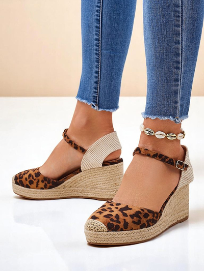 Alza di plantia travesá Aurelia Leopard Royalfashion pa dama cueru di imitacion camel