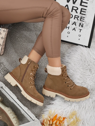 Botine traper de damă cu blană Tessara