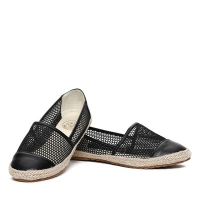 Czarne espadryle z siateczki Yonohas - Obuwie