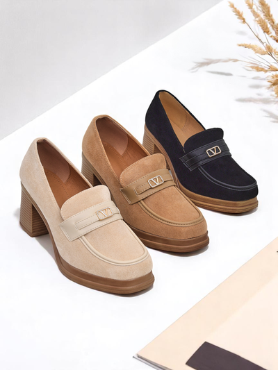 Mocasini cu toc bloc de damă Royalfashion Evelay