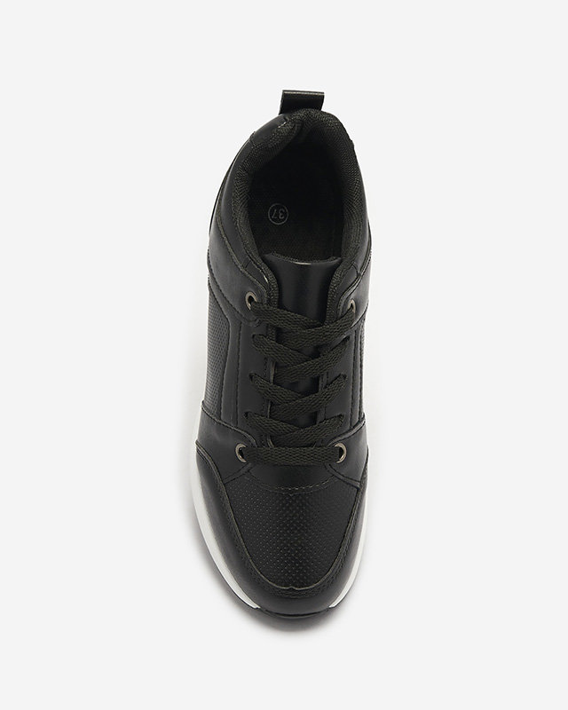 Pantofi sport pentru femei din piele ecologică neagră pe ancoră Namari - Încălțăminte