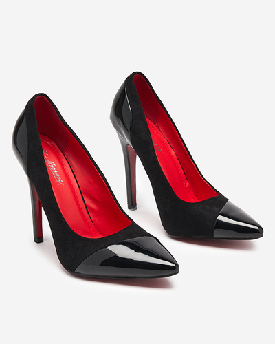 OUTLET Pompe neobișnuite de damă negre pe toc înalt Voleris - Pantofi