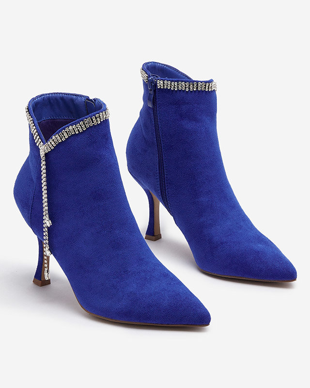 OUTLET Cizme stiletto cobalt cu zirconii Mehilla- Footwear