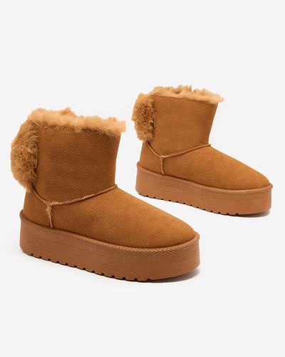 Royalfashion Boots a'la cizme de zăpadă pentru femei de culoare camel Goroggo