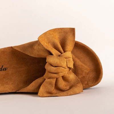 OUTLET Papuci de dama maro cu funda Alanzina - Încălțăminte