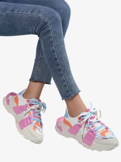 Royalfashion Sneakers de sport pentru femei cu inserții din cauciuc Bubble