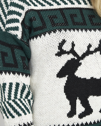 Rochie verde de tip pulover pentru femei - Îmbrăcăminte