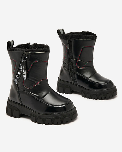 Royalfashion Pantofi pentru copii a'la cizme de zăpadă în negru Sorroda