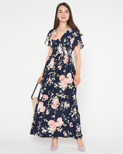 Rochie cu mâneci scurte, cu mâneci scurte, pentru femei, bleumarin - Îmbrăcăminte