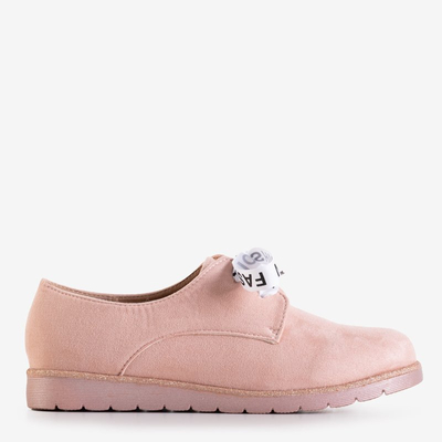 Încălțăminte roz pentru femei dantelată cu o panglică Ninetta - Încălțăminte