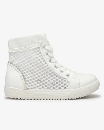 Adidași albi cu vârf înalt pentru fete Borris- Footwear