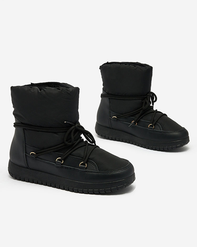 Royalfashion Cizme de zăpadă slip-on pentru femei de culoare neagră Iredas