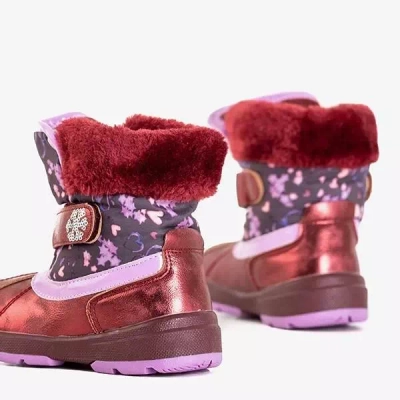 OUTLET Cizme de zăpadă pentru copii maro Apawa - Încălțăminte