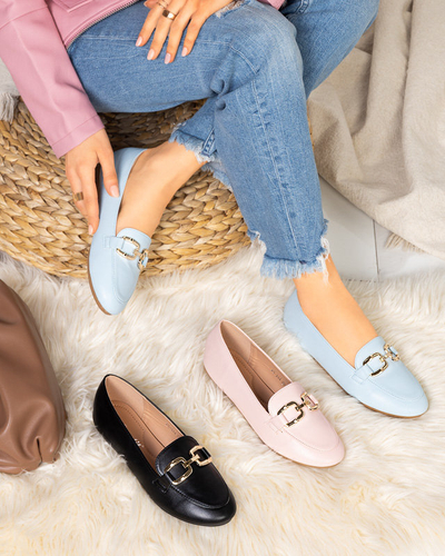 OUTLET Mocasini de dama albastri din piele ecologica Kesine - Incaltaminte