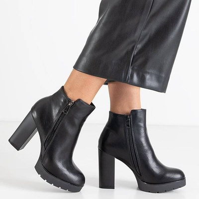 Cizme de damă negre cu fermoar decorativ Kano - Încălțăminte