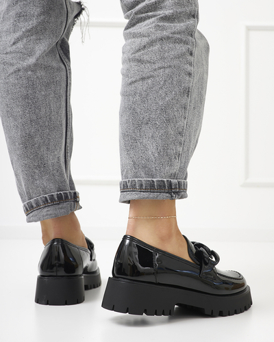 Pantofi dama lacuiti negri cu lant Retisi - Incaltaminte